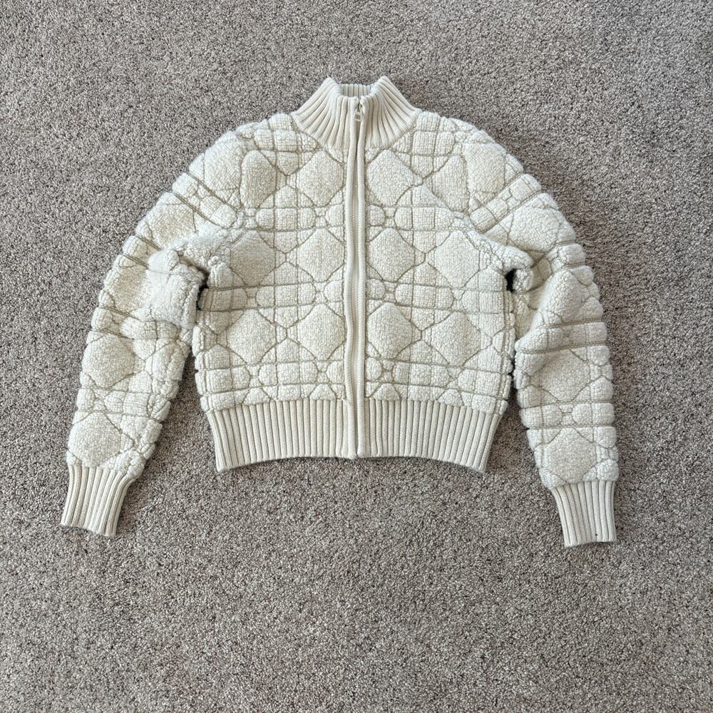 Dior Cream Quilted Sherpa Zip-Up Jacket